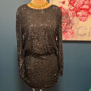 Love M  Black Sequin Dress L